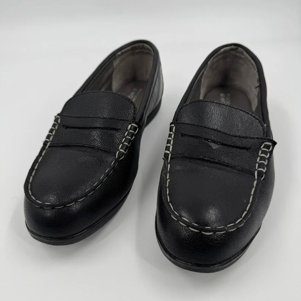 Rockport Womens Black Leather Work Shoes Top Shore Penny Loafer Steel Toe‎ 10W